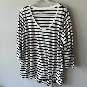 Lane Bryant Black & White Striped Top